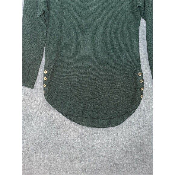 Michael Kors Sweater Womens Medium Green Waffle Knit Preppy Minimalist Casual - Picture 8 of 11